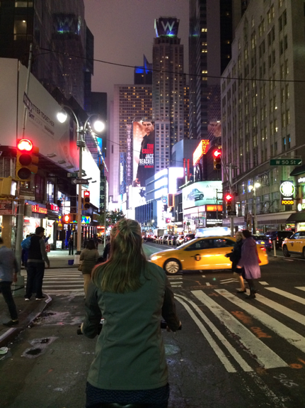Biking through Times Square using Citi Bike.