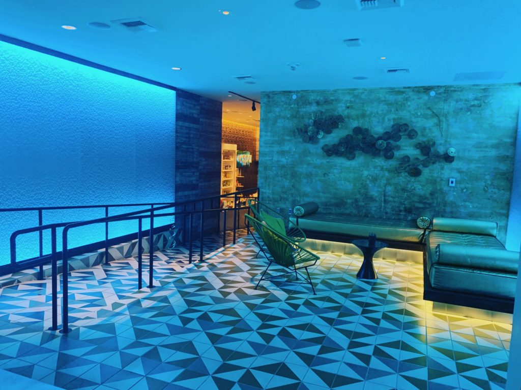 the linq spa waiting area - blue