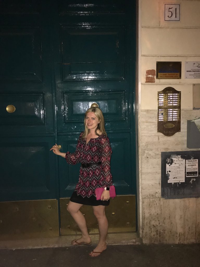 me in front of my trastevere apartment from when I studied abroad in college