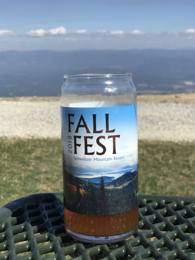 pint of beer with fall fest on the glass