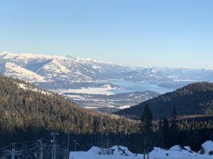View of Lake Ponderay in Sandpoint Idaho from Schweitzer Mountain