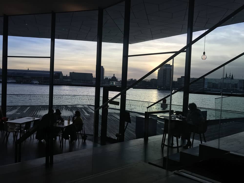 seeing the views from the cafe in eye film institute is one of the many free things to do in amsterdam 