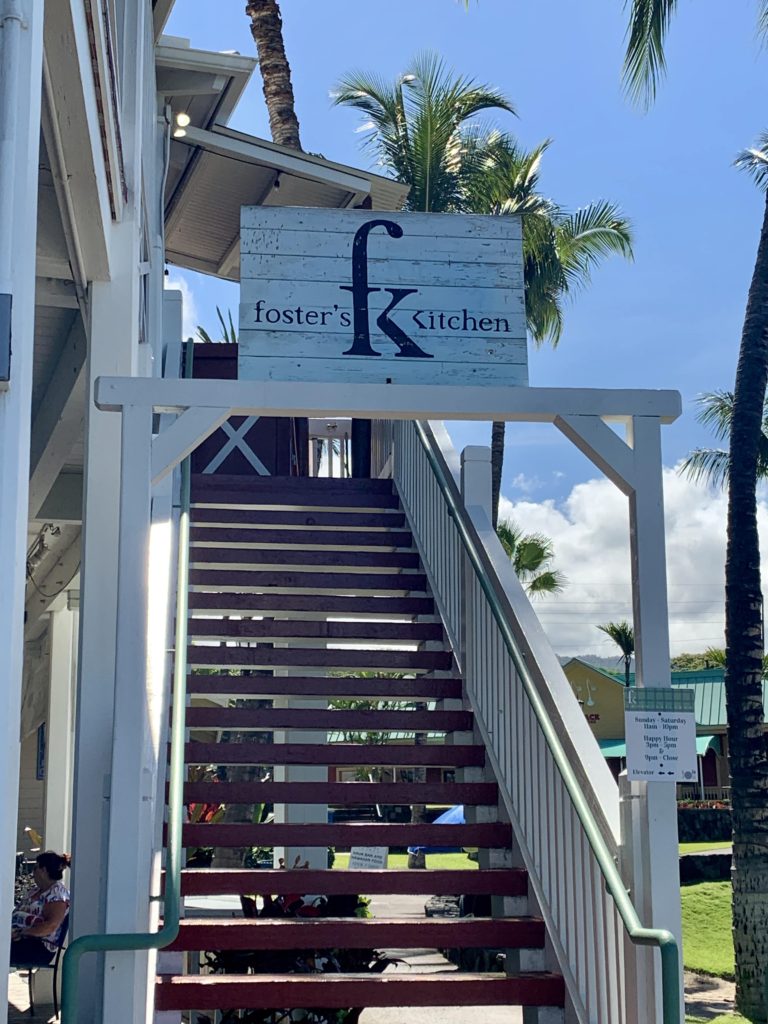 Sign and stairs for Foster's Kitchen