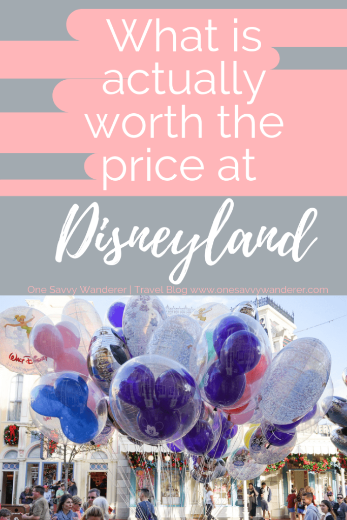 Best Disneyland Splurges pin for pinterest with Mickey balloons picture