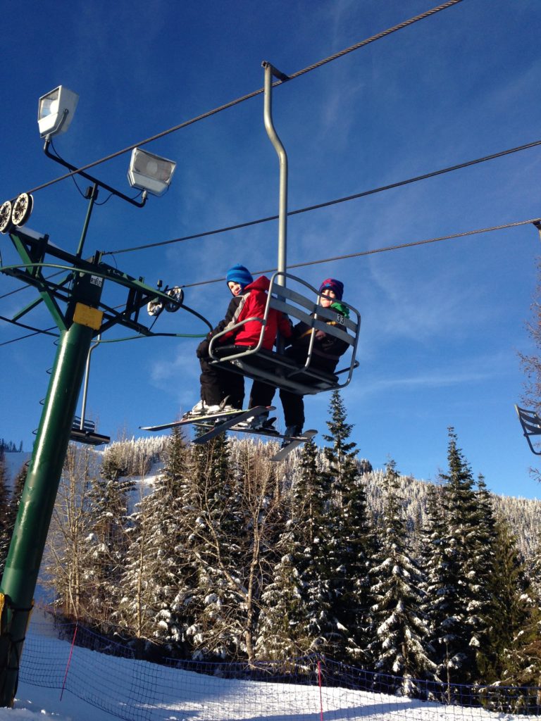 Kids on chairlift