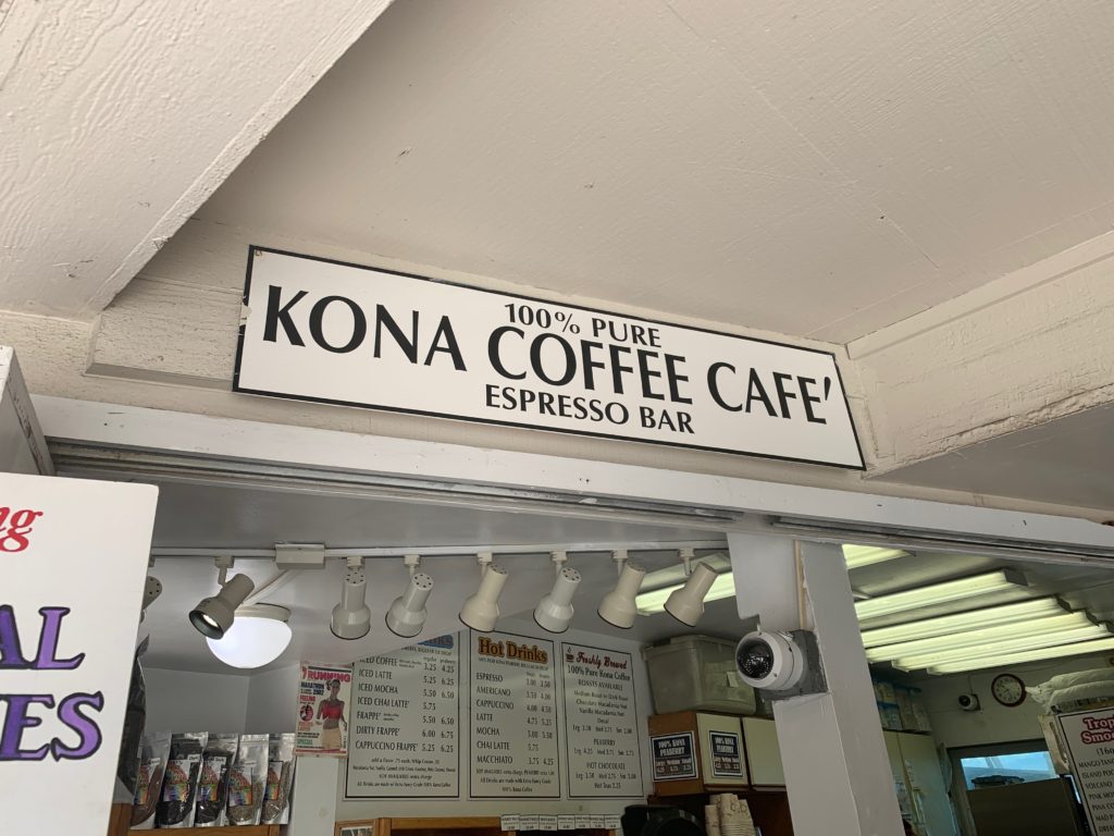 Sign for Kona Coffee Cafe Espresso Bar