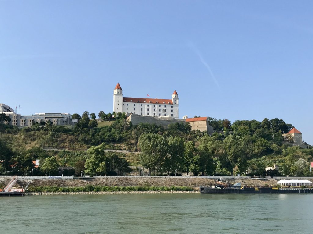 View of the Bratislava Castle from the river which helps make Bratislava worth visiting.