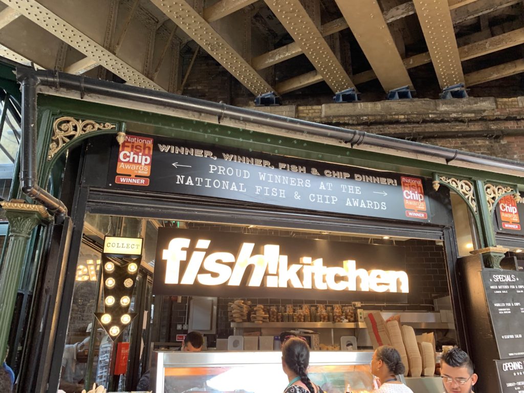 Exterior of Fish Kitchen counter in Borough Market