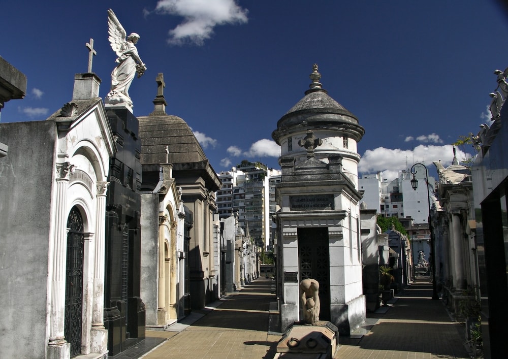 gravesites in the recoleta cemetery in buenos aires