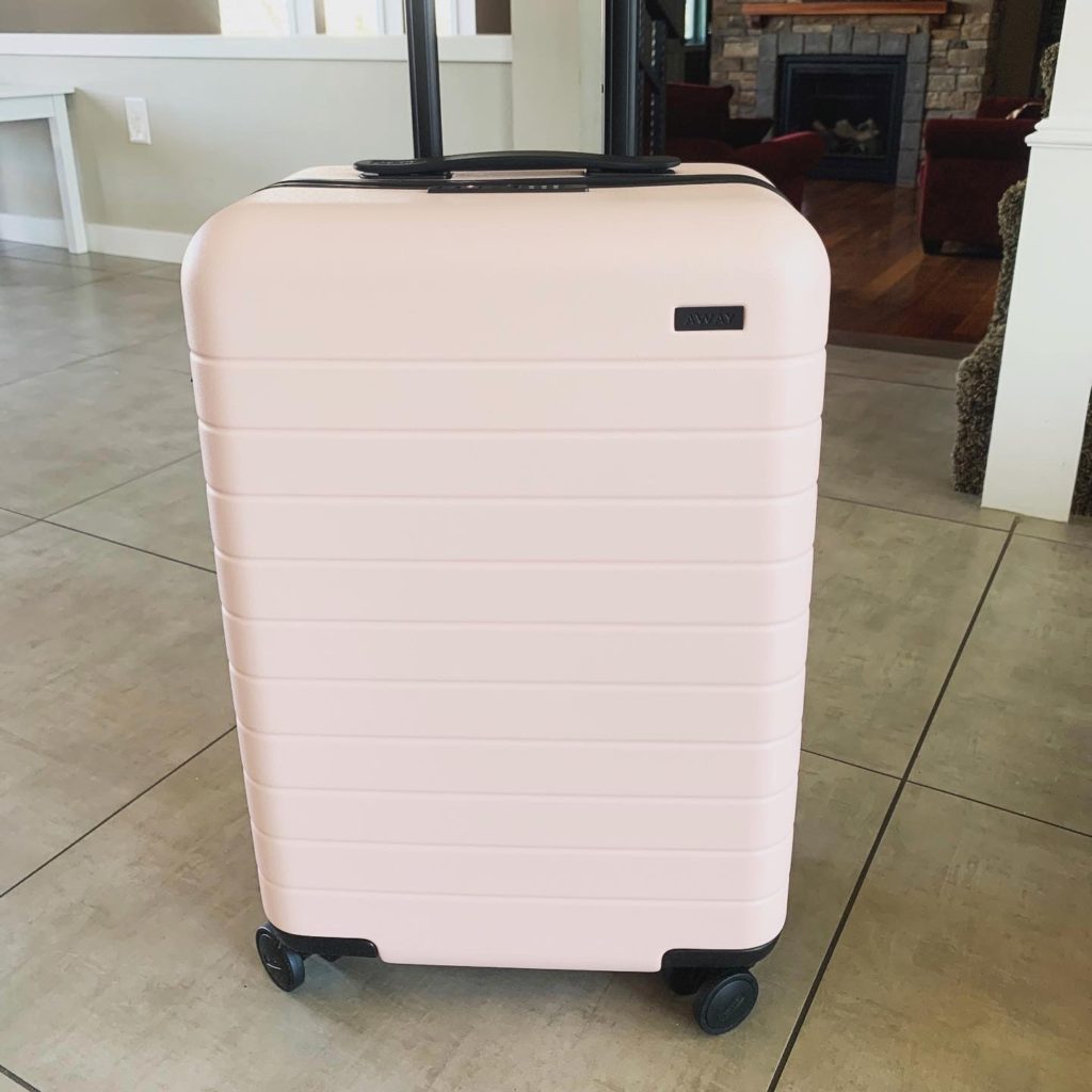 pink carry on spinner luggage