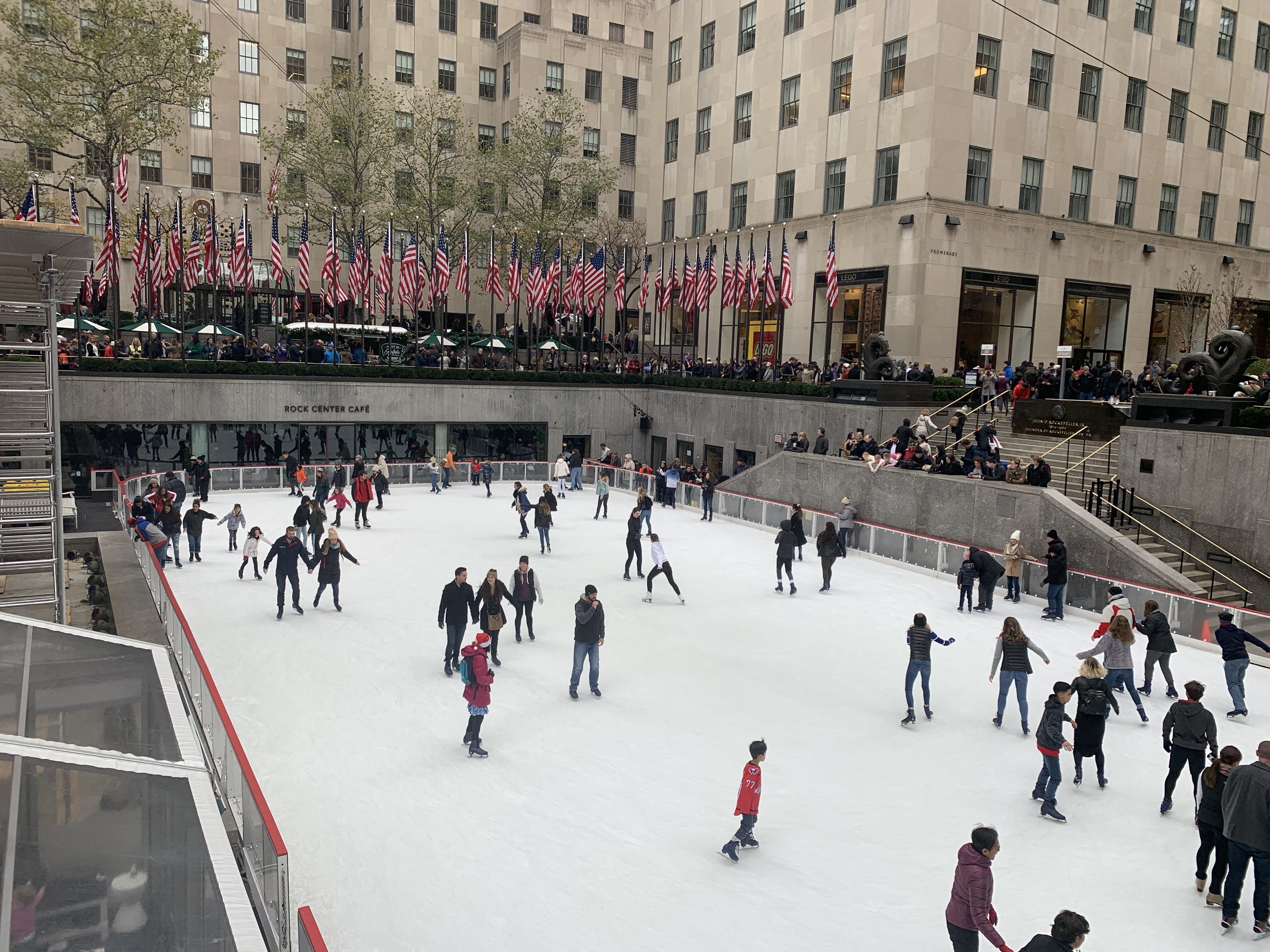 ice skaters in rockefeller center new york city
