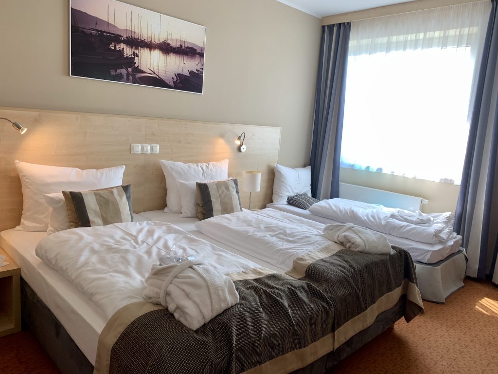 aquapalace praha hotel room with 3 single beds